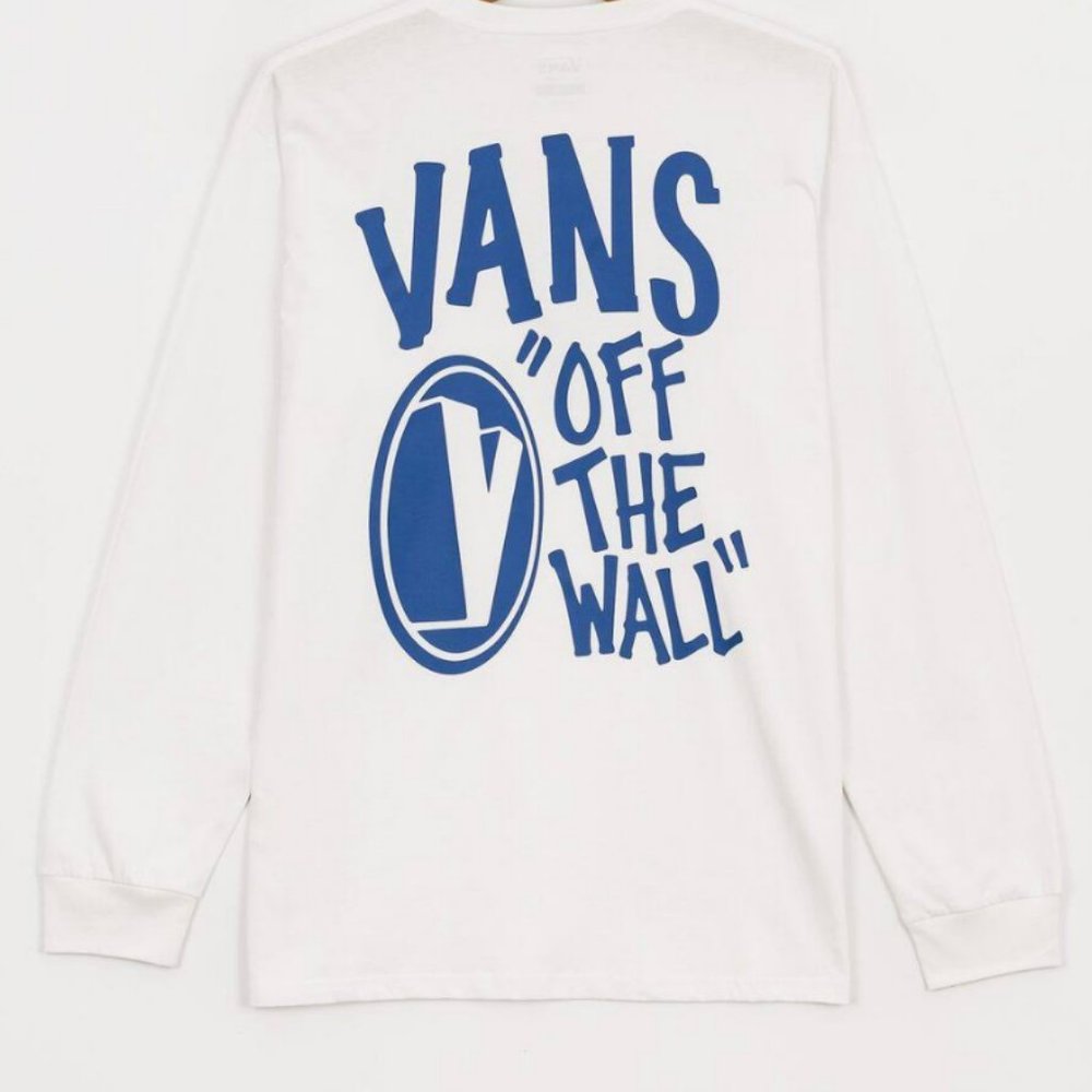 Vans 'Off The Wall' back print long sleeve t-shirt in white Size XXL